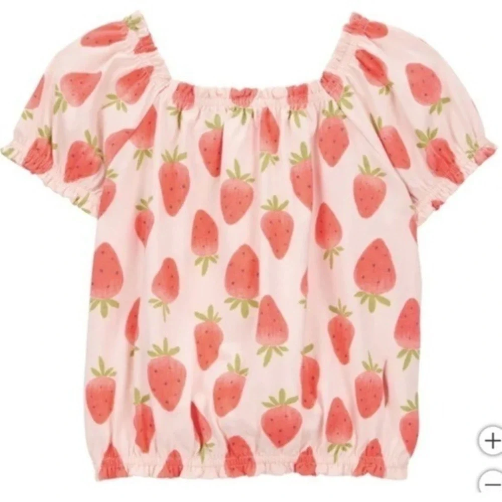 Carter's Kids' 3-piece Strawberry Playwear Set Pink‎ 5T New with Tags!